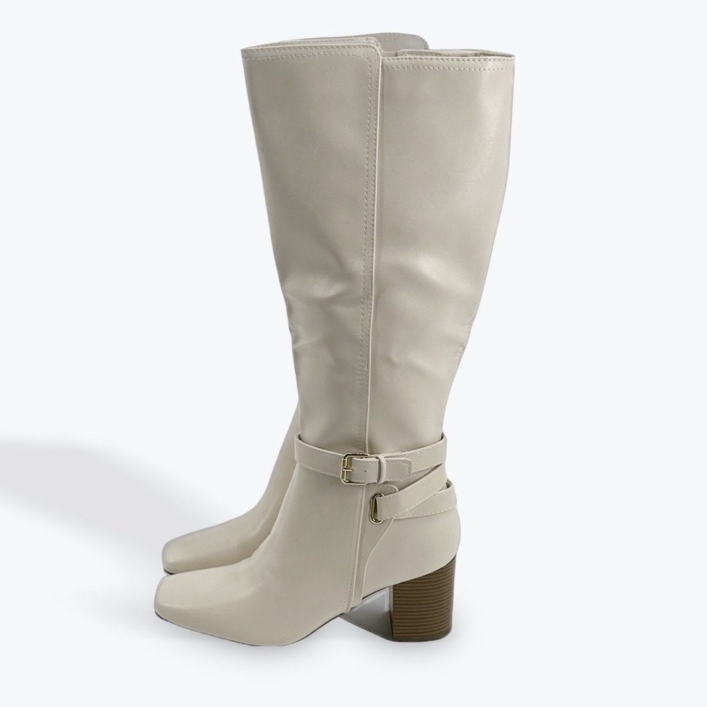 Liz Claiborne Womens Knee High Boots Block Heel Buckle Strap Dress Boots 9.5M